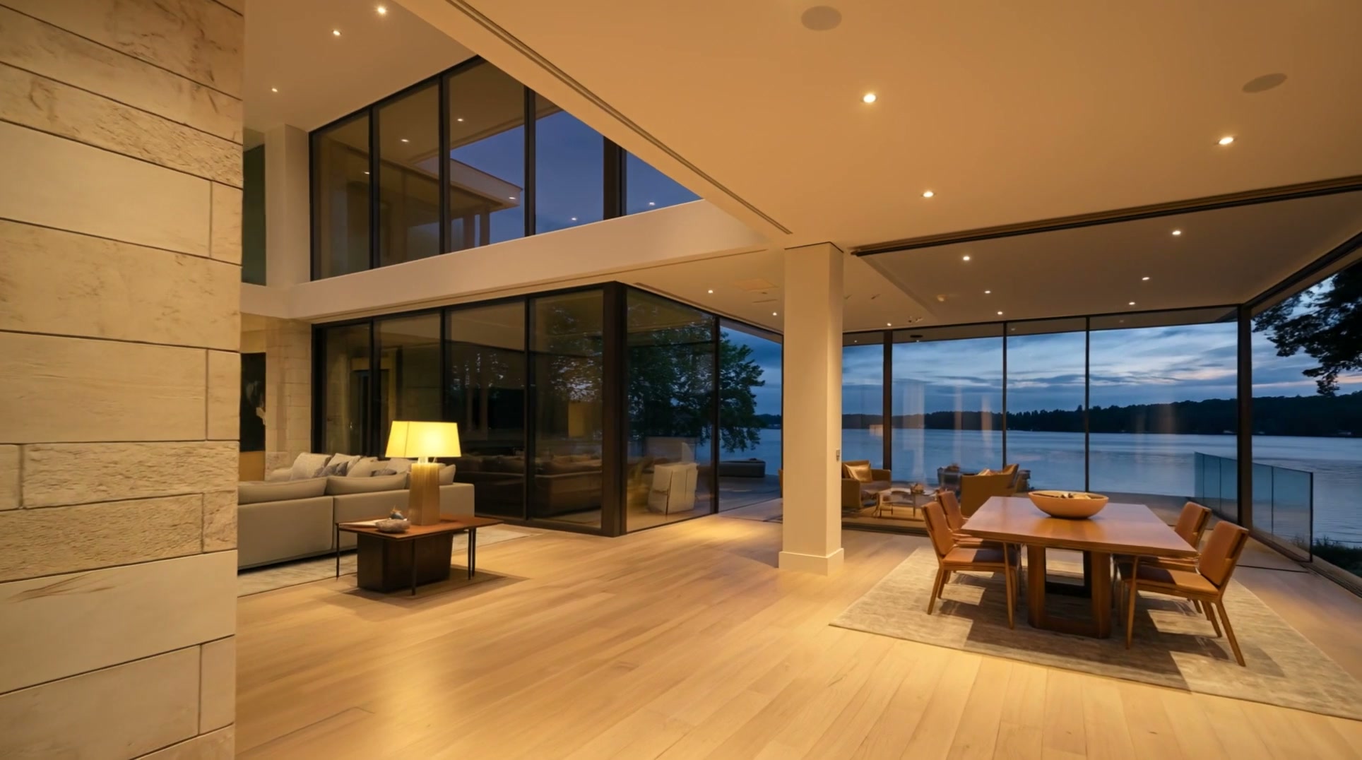Lakeside estate living room